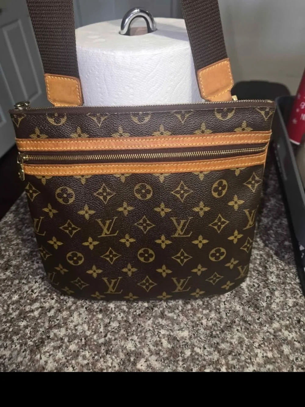 Louis Vuitton Monogram Crossbody Bag - Brown/Tan